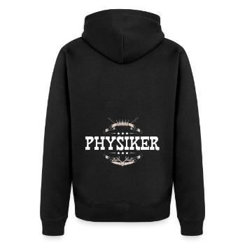 Physiker Beruf - Unisex Premium Bio Zip Hoodie - Schwarz - Hinten - Nico (187cm)