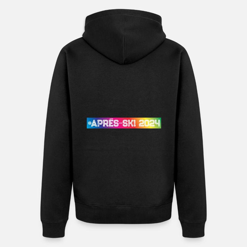 Apres Ski 2024 Bunt - Unisex Premium Bio Zip Hoodie - Schwarz