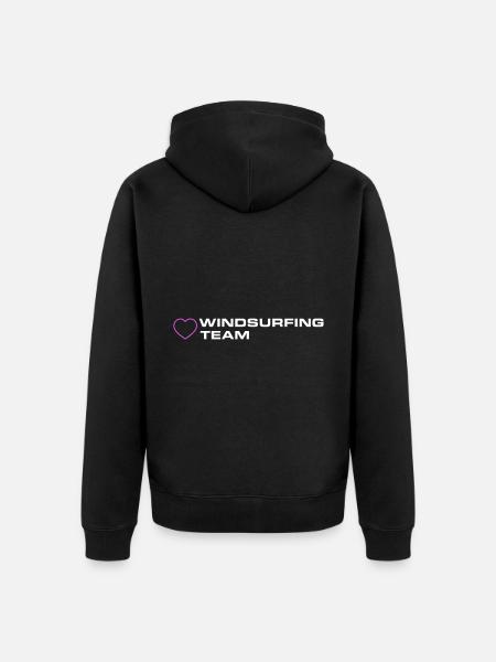 Windsurfing Team Heart - Unisex Premium Organic Zip Hoodie - black