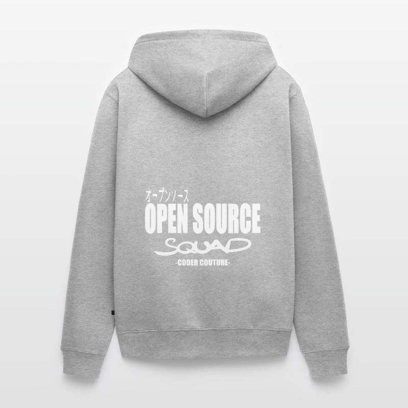 LUZILLION CODER COUTURE, OPEN SOURCE SUPPORTER Unisex Premium Bio Zip Hoodie