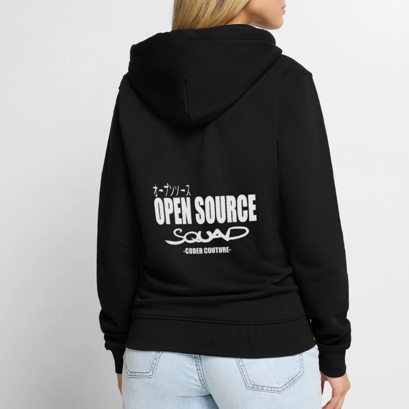 LUZILLION CODER COUTURE, OPEN SOURCE SUPPORTER Unisex Premium Bio Zip Hoodie