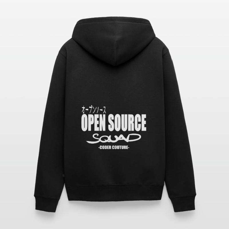 LUZILLION CODER COUTURE, OPEN SOURCE SUPPORTER Unisex Premium Bio Zip Hoodie