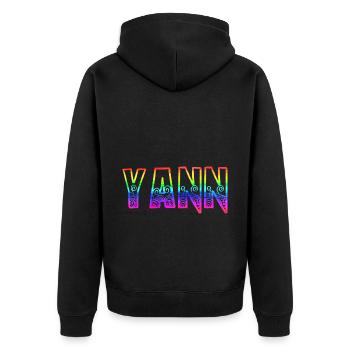 yann rs arc-en-ciel - Veste à capuche bio Premium Unisexe - noir - Dos - Nico (187cm)