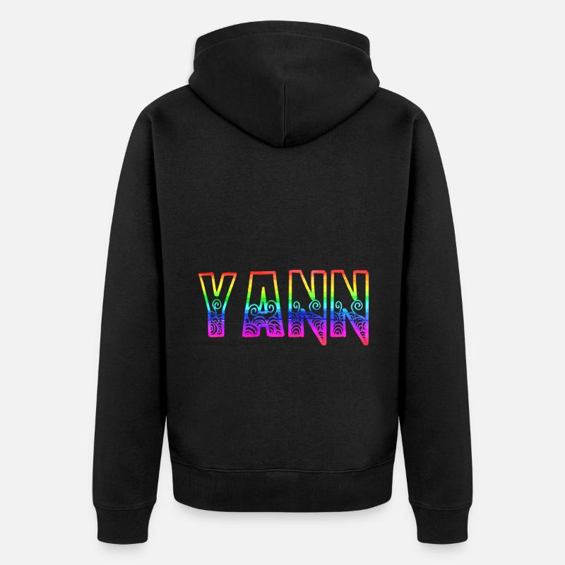 yann rs regenbogen - Unisex Premium Bio Zip Hoodie - Schwarz