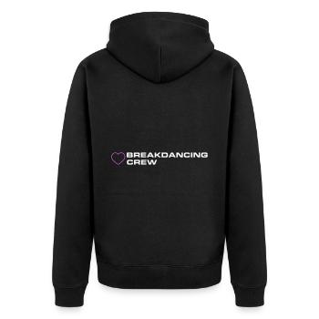 Breakdancing Crew - Unisex Premium Bio Zip Hoodie - Schwarz - Hinten - Nico (187cm)