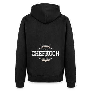 Chefkoch Kochen - Unisex Premium Bio Zip Hoodie - Schwarz - Hinten - Nico (187cm)