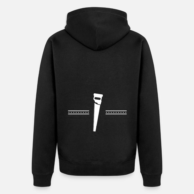 Ligne d’icône de scie - Veste à capuche bio Premium Unisexe - noir