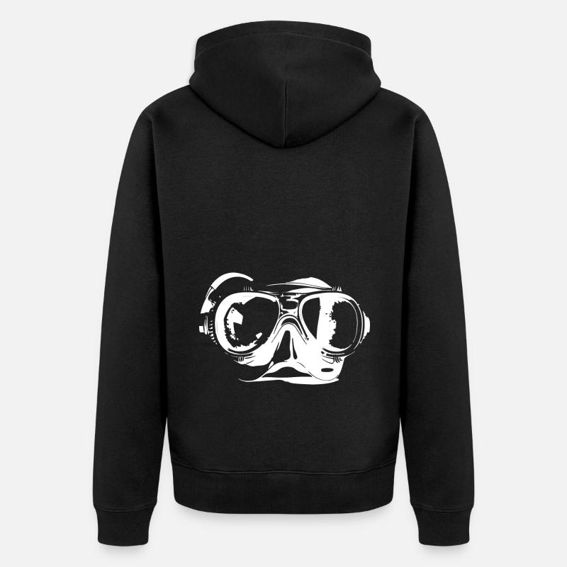 Symboles de plongée Goggles - Veste à capuche bio Premium Unisexe - noir