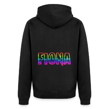 fiona rs arc-en-ciel - Veste à capuche bio Premium Unisexe - noir - Dos - Nico (187cm)