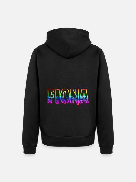 fiona rs regenbogen - Unisex Premium Bio Zip Hoodie - Schwarz