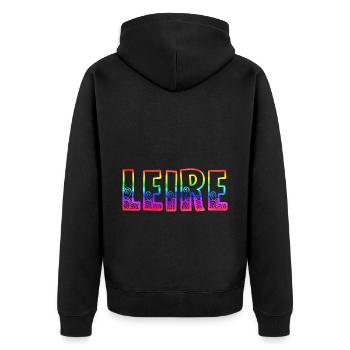 leire rs arc-en-ciel - Veste à capuche bio Premium Unisexe - noir - Dos - Nico (187cm)