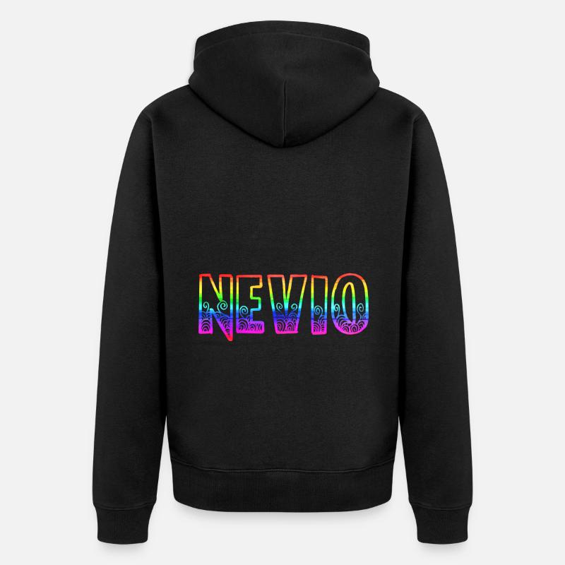nevio rs regenbogen - Unisex Premium Bio Zip Hoodie - Schwarz