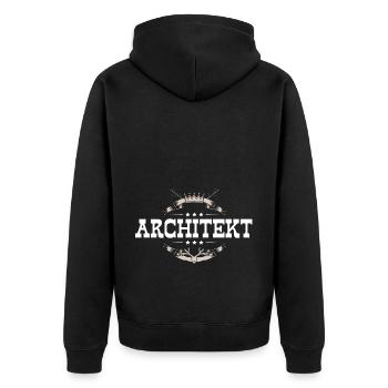 Architekt Beruf - Unisex Premium Bio Zip Hoodie - Schwarz - Hinten - Nico (187cm)