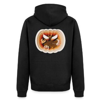 Halloween Pumpkin Silhouette Style - Unisex Premium Organic Zip Hoodie - black - Back - Nico (187cm)