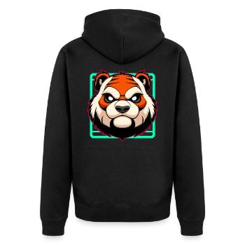 Böser Tiger - Unisex Premium Bio Zip Hoodie - Schwarz - Hinten - Nico (187cm)