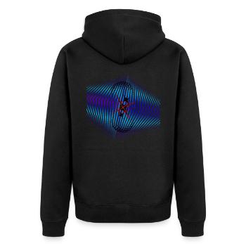 Space Star - Unisex Premium Bio Zip Hoodie - Schwarz - Hinten - Nico (187cm)