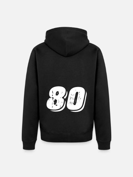 80 number symbol - Unisex Premium Organic Zip Hoodie - black