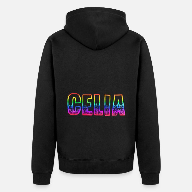 celia rs arc-en-ciel - Veste à capuche bio Premium Unisexe - noir