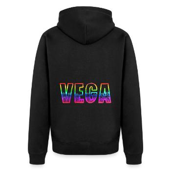 vega rs arc-en-ciel - Veste à capuche bio Premium Unisexe - noir - Dos - Nico (187cm)