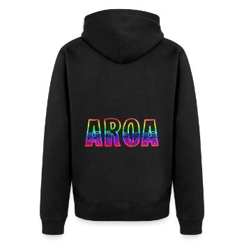 Aroa rs Arc-en-ciel - Veste à capuche bio Premium Unisexe - noir - Dos - Nico (187cm)