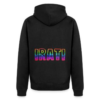 Ireland Rainbow - Unisex Premium Organic Zip Hoodie - black - Back - Nico (187cm)