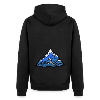 Mountains Alps Silhouette - Unisex Premium Organic Zip Hoodie - black - Back - Nico (187cm)