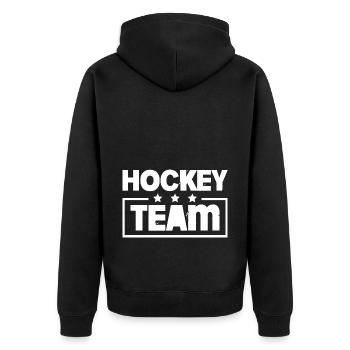 Hockey Team Bunt - Unisex Premium Organic Zip Hoodie - black - Back - Nico (187cm)