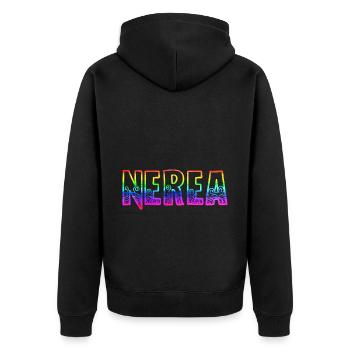 nerea rs arc-en-ciel - Veste à capuche bio Premium Unisexe - noir - Dos - Nico (187cm)