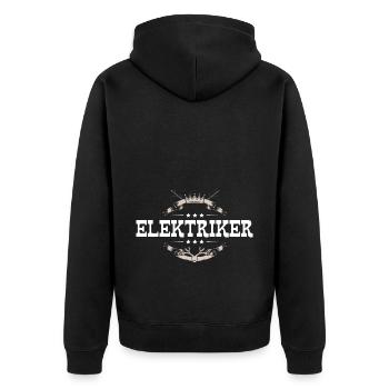 Elektriker Beruf - Unisex Premium Bio Zip Hoodie - Schwarz - Hinten - Nico (187cm)