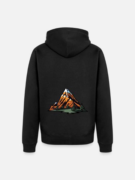 Mountains Landscape Symbol - Unisex Premium Organic Zip Hoodie - black