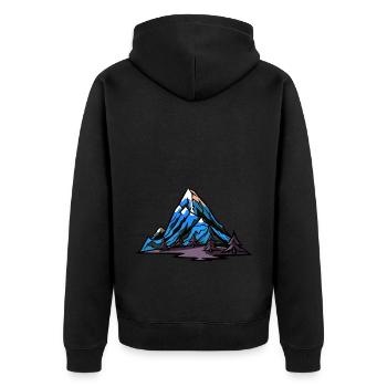 Mountains Landschaft Symbol - Unisex Premium Bio Zip Hoodie - Schwarz - Hinten - Nico (187cm)