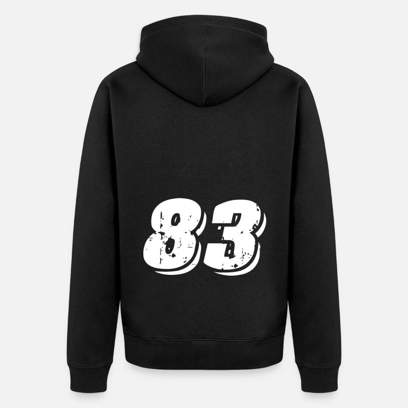 83 Symbole numérique - Veste à capuche bio Premium Unisexe - noir