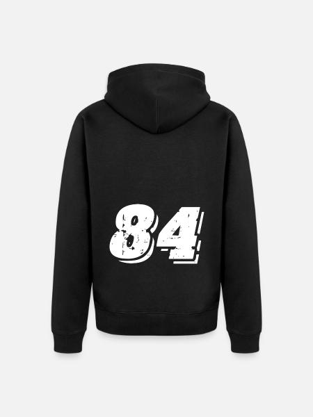 84 number symbol - Unisex Premium Organic Zip Hoodie - black