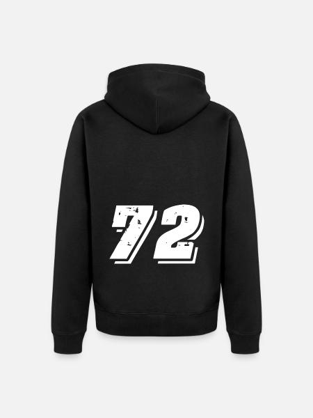 72 number symbol - Unisex Premium Organic Zip Hoodie - black