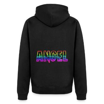 Angel RS Arc-en-ciel - Veste à capuche bio Premium Unisexe - noir - Dos - Nico (187cm)