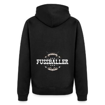 Fussballer Fussball Spieler - Unisex Premium Bio Zip Hoodie - Schwarz - Hinten - Nico (187cm)