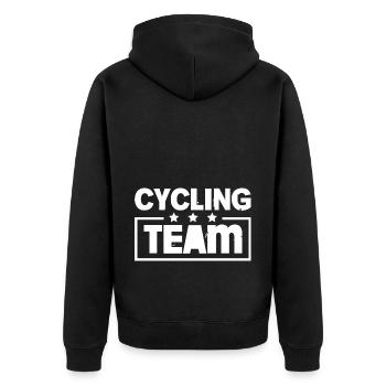 Cycling Team Team Colorful - Unisex Premium Organic Zip Hoodie - black - Back - Nico (187cm)