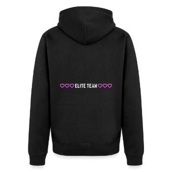 Elite Team Heart Love - Unisex Premium Organic Zip Hoodie - black - Back - Nico (187cm)