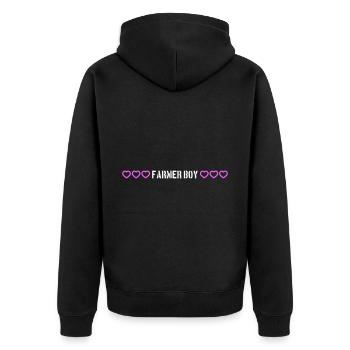 Fermier garçon coeur amour - Veste à capuche bio Premium Unisexe - noir - Dos - Nico (187cm)