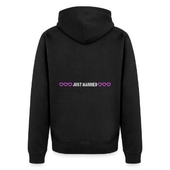 Coeurs de mariage juste mariés - Veste à capuche bio Premium Unisexe - noir - Dos - Nico (187cm)