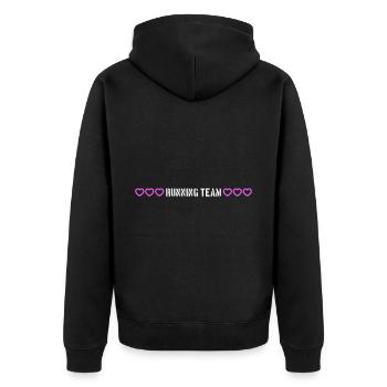 Running Team heart - Unisex Premium Organic Zip Hoodie - black - Back - Nico (187cm)