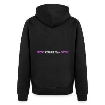 Coeurs d’équipe de mariage - Veste à capuche bio Premium Unisexe - noir - Dos - Nico (187cm)