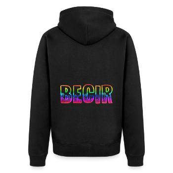 becir rs arc-en-ciel - Veste à capuche bio Premium Unisexe - noir - Dos - Nico (187cm)