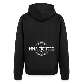 MMA Fighter Mixed Martial Arts - Unisex Premium Bio Zip Hoodie - Schwarz - Hinten - Nico (187cm)
