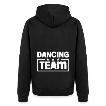 Tanzen Team Dance Mannschaft Bunt - Unisex Premium Bio Zip Hoodie - Schwarz - Hinten - Nico (187cm)