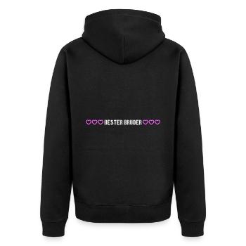 Bester Bruder Herz Liebe - Unisex Premium Bio Zip Hoodie - Schwarz - Hinten - Nico (187cm)