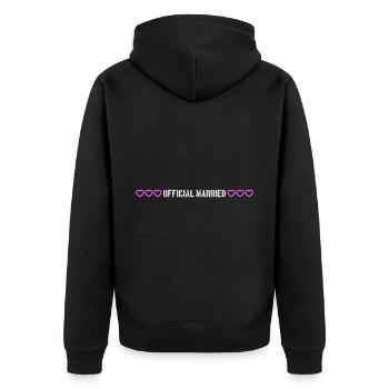 Married Wedding Heart - Unisex Premium Organic Zip Hoodie - black - Back - Nico (187cm)