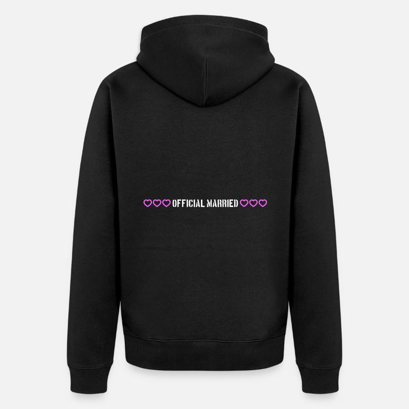 Coeur de mariage marié - Veste à capuche bio Premium Unisexe - noir