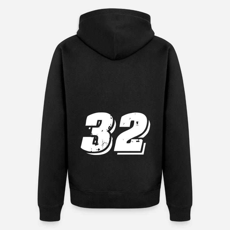 32 Symbole numérique - Veste à capuche bio Premium Unisexe - noir