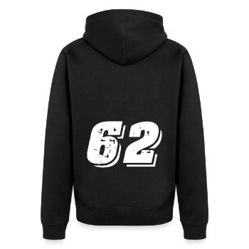 62 number symbol - Unisex Premium Organic Zip Hoodie - black - Back - Nico (187cm)
